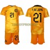 Original Trikotsatz Niederlande Frenkie de Jong 21 Heimtrikot WM 2022 Für Kinder